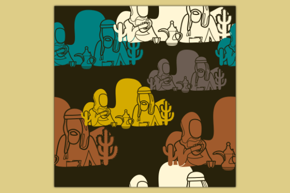 Arab Couple Having Coffee Dark Pattern