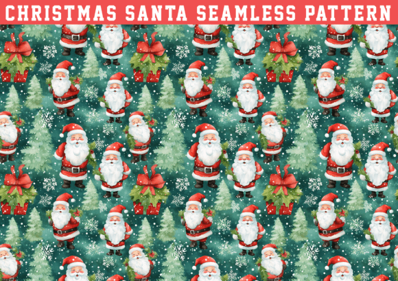 Chrismas Santa Seamless Pattern for Digital Design Projects