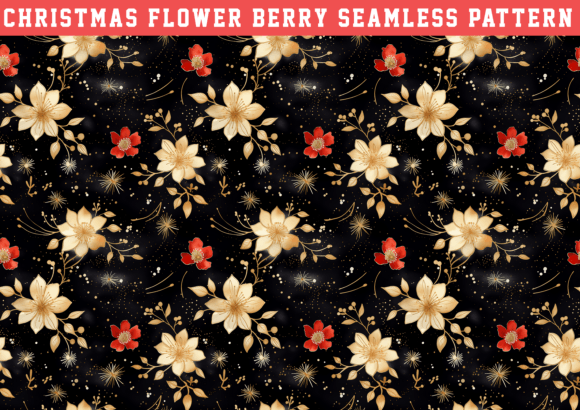Christmas Flower Berry Seamless: A Versatile Digital Design for Creative Projects