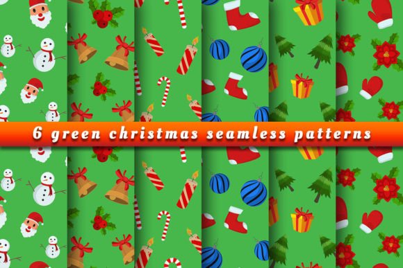 Christmas Green Seamless Patterns