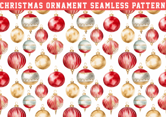 Christmas Ornament Seamless Pattern for Creative Projects