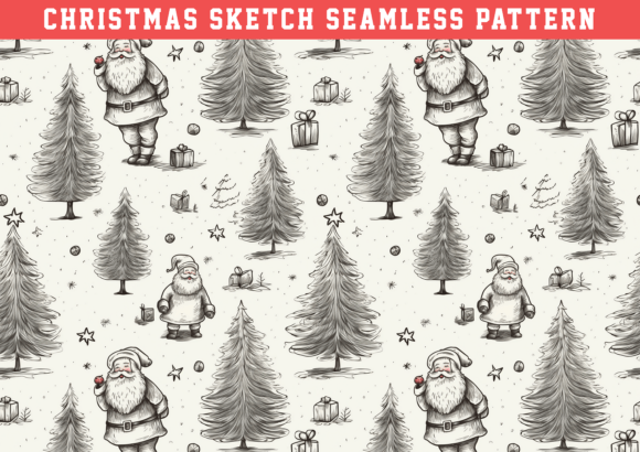 Christmas Sketch Pattern: A Versatile Digital Design for Creative Projects