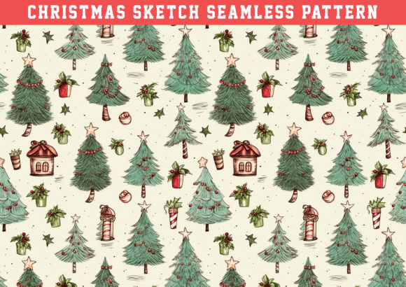Christmas Sketch Seamless