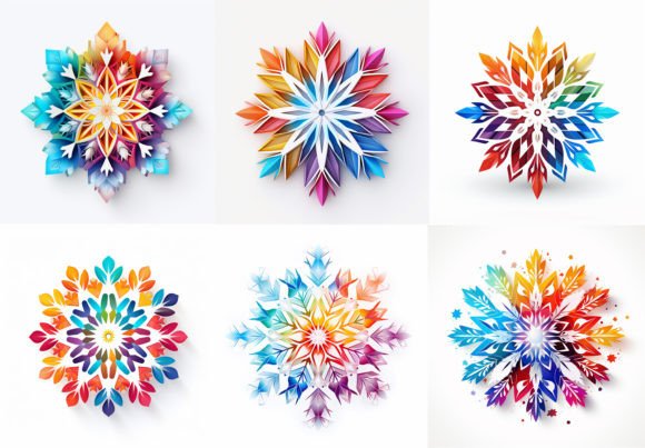 Colorful Snowflake Christmas Backgrounds: A Versatile Design Resource for Holiday Projects