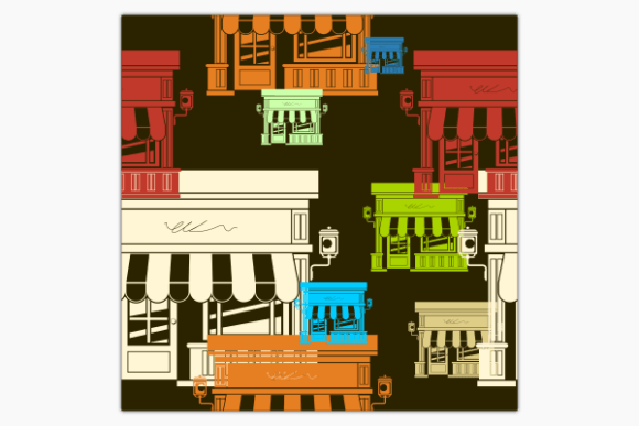 Dark Background Shop Building Pattern
