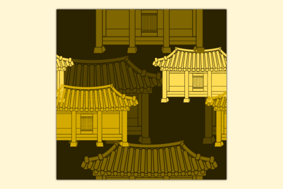Dark Front Korean House Seamless Pattern: A Unique Design Element for Cultural and Creative Projects