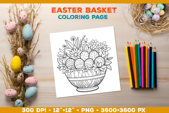 Easter Basket Coloring Page