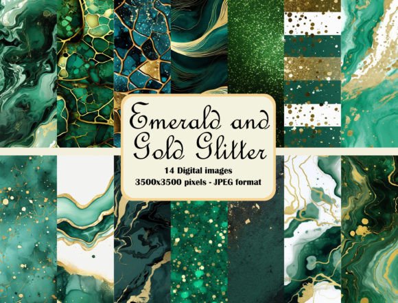 Emerald and Gold Glitter: A Luminous Trend in Digital Creativity
