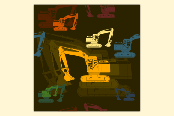 Flat Excavator Dark Seamless Pattern: A Versatile Design Element for Modern Creations