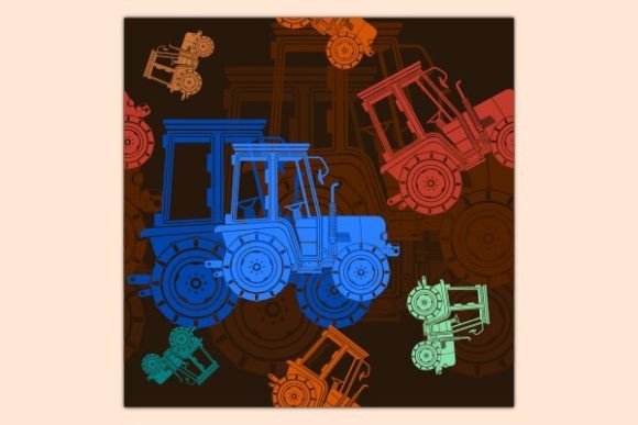 Flat Farm Tractor Dark Seamless Pattern: A Versatile Design Asset for Modern Creations