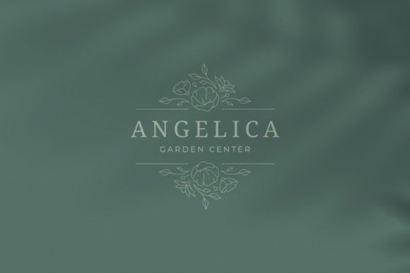 Floral Ornament Vignette Line Art Logo T