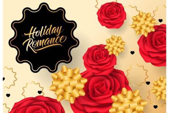 Holiday Romance Lettering in Black Frame