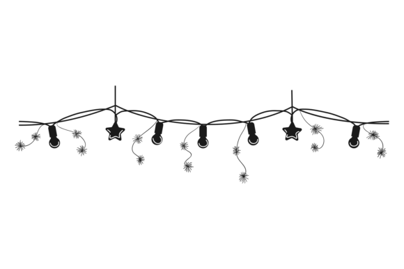 Light Garland Horizontal String. Seamless