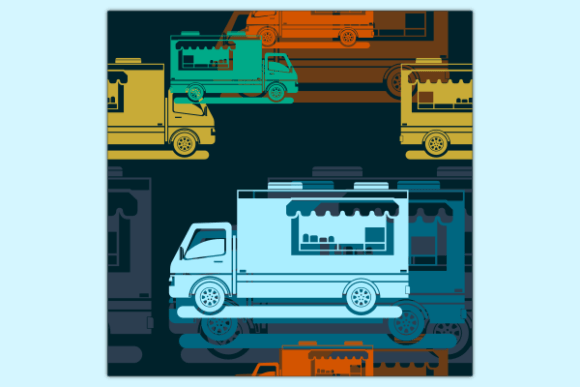 Mobile Food Truck Dark Seamless Pattern: A Versatile Design Element for Modern Creations
