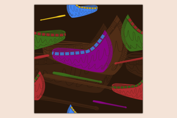 Native American Canoe Dark Pattern: A Versatile Design for Cultural and Creative Projects