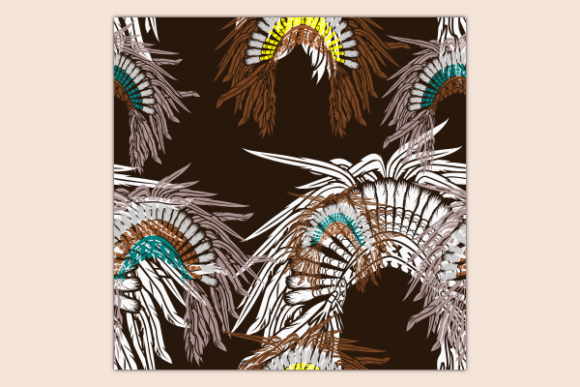 Native American Headdress Dark Pattern: A Versatile Design Element for Cultural and Creative Projects