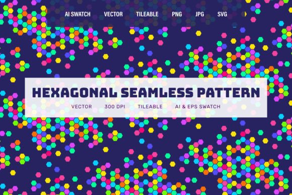 Neon Hexagon Geometric Seamless Pattern