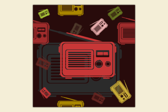 Old Classic Radio Dark Seamless Pattern