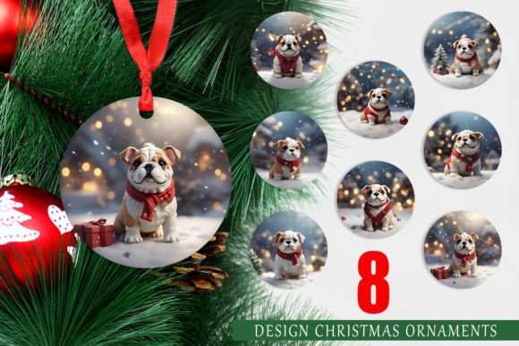 Ornament Bulldog: Unique Christmas Ornaments PNG for Creative Projects