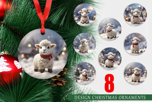 Ornament Sheep: Elevating Holiday Creativity with High-Quality Christmas Ornaments PNG Designs