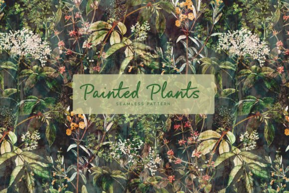 Painted Plants and Decorative Botanical Seamless Patterns: A Versatile Design Element for Creative Projects
