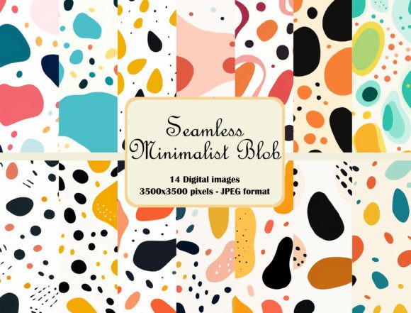 Seamless Minimalist Blob Pattern Bundle