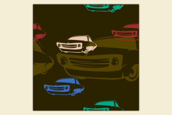 Simple Retro Car Dark Seamless Pattern for Modern Design
