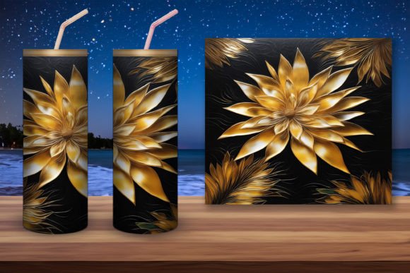 Tumbler Wrap Sublimation. Golden Flo