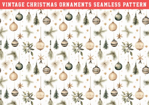 Vintage Christmas Ornament Seamless