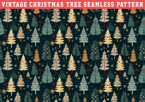 Vintage Christmas Tree Pattern