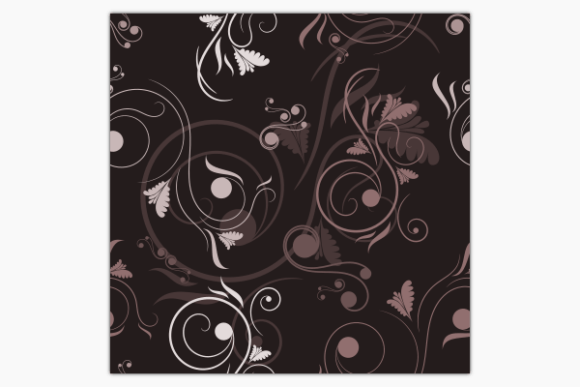 Vintage Floral Swirl Dark Pattern