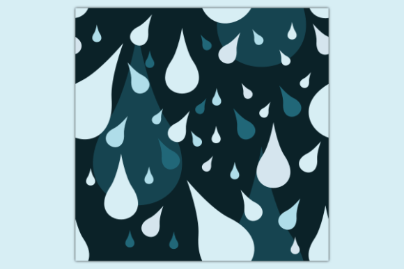 Water Drops Dark Seamless Pattern