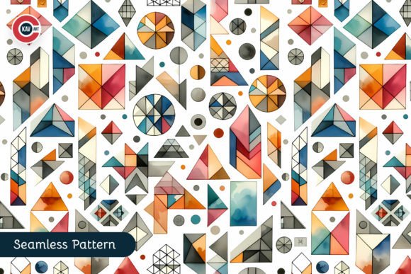 Watercolor Geometric Seamless Pattern: A Modern Design Essential
