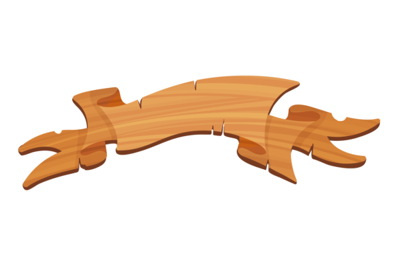 Wooden Ribbon Banner Template. Decorativ: A Unique Choice for Retro Design